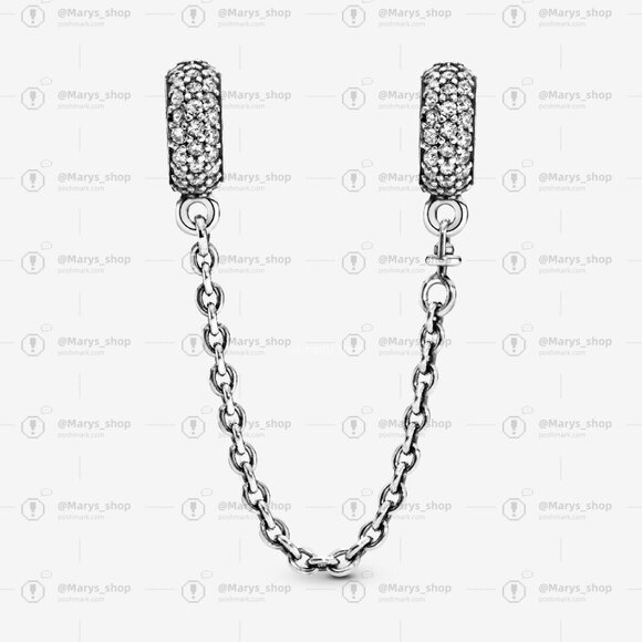 Pandora Sparkling Pavรฉ Safety Chain Charm - Picture 2 of 4